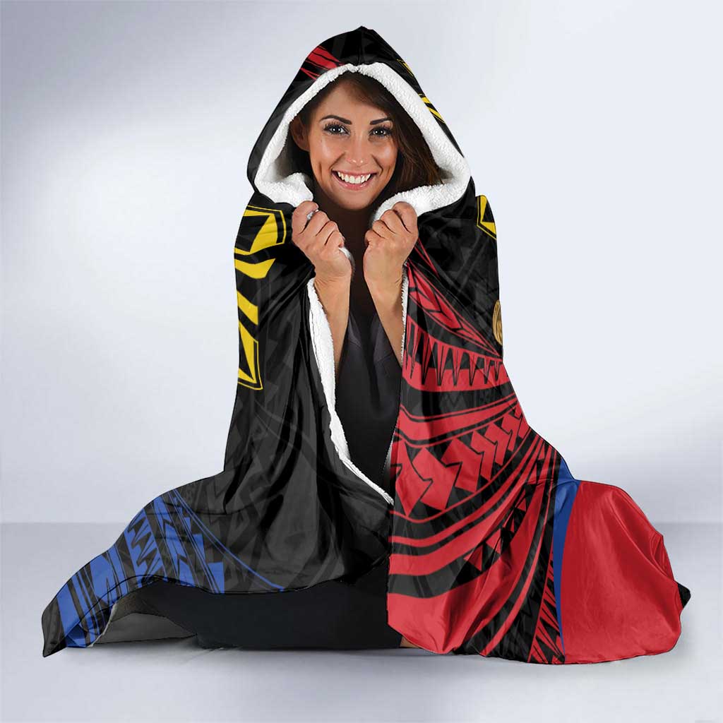 Lapulapu The First Filipino Hero Hooded Blanket Polynesian Pattern