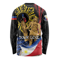 Personalized Lapulapu The First Filipino Hero Long Sleeve Shirt Polynesian Pattern