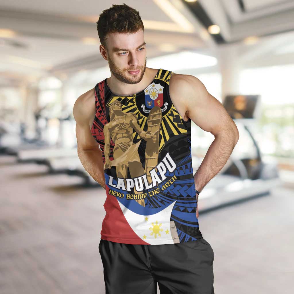 Personalized Lapulapu The First Filipino Hero Men Tank Top Polynesian Pattern
