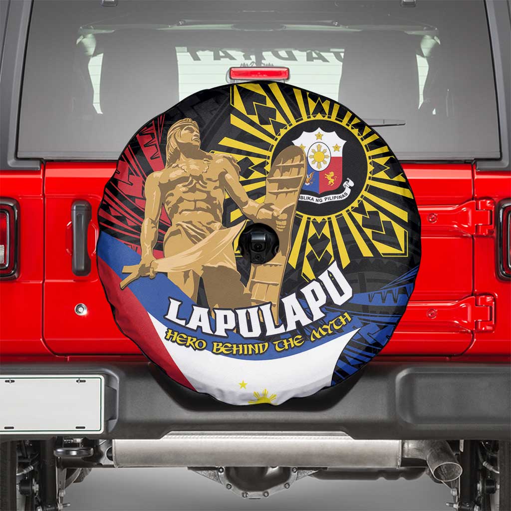 Lapulapu The First Filipino Hero Spare Tire Cover Polynesian Pattern