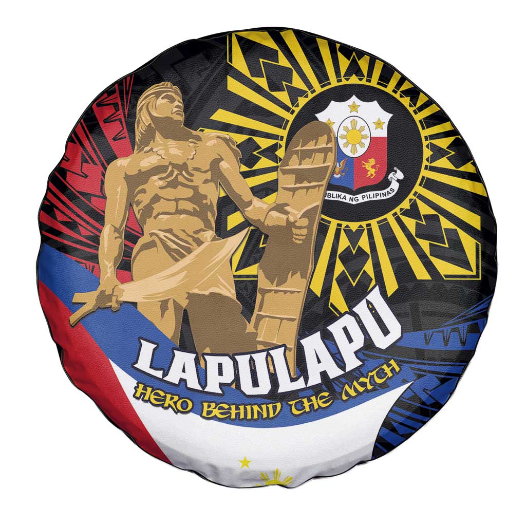 Lapulapu The First Filipino Hero Spare Tire Cover Polynesian Pattern