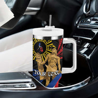 Personalized Lapulapu The First Filipino Hero Tumbler With Handle Polynesian Pattern LT01 - Polynesian Pride