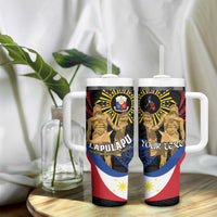 Personalized Lapulapu The First Filipino Hero Tumbler With Handle Polynesian Pattern LT01 - Polynesian Pride