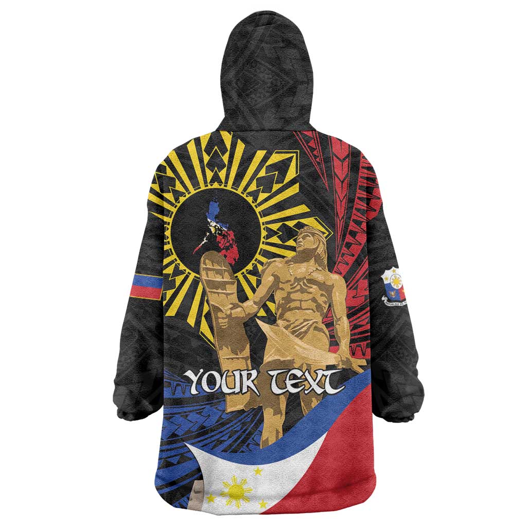 Personalized Lapulapu The First Filipino Hero Wearable Blanket Hoodie Polynesian Pattern