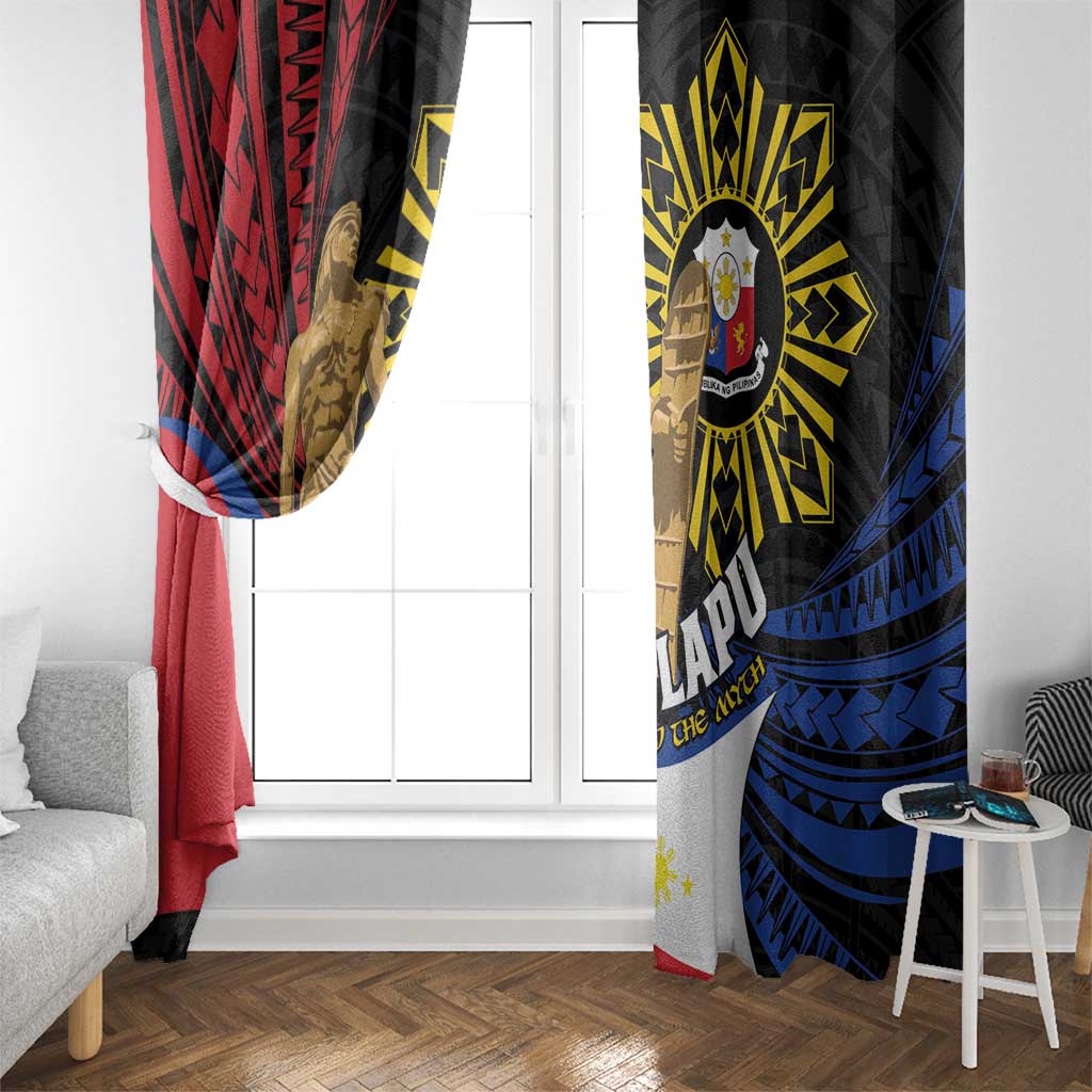 Lapulapu The First Filipino Hero Window Curtain Polynesian Pattern