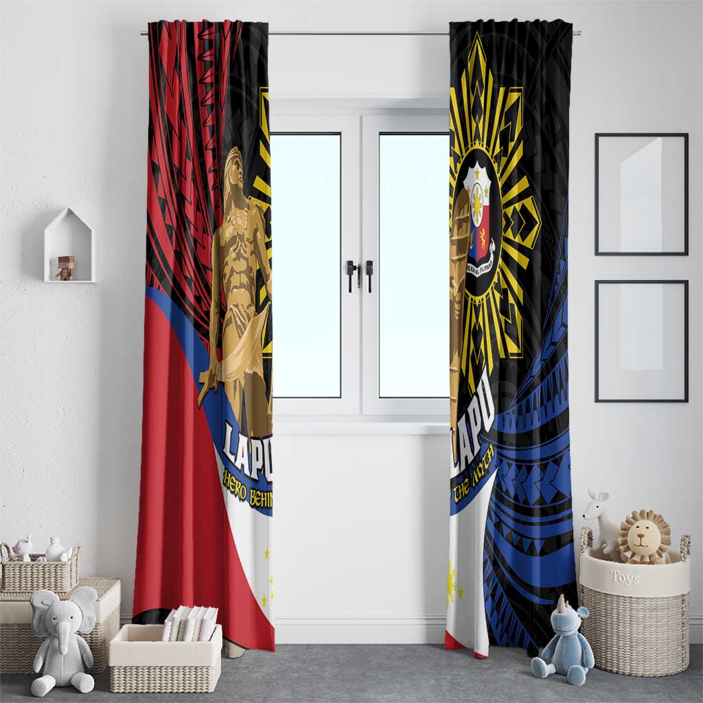 Lapulapu The First Filipino Hero Window Curtain Polynesian Pattern