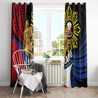 Lapulapu The First Filipino Hero Window Curtain Polynesian Pattern