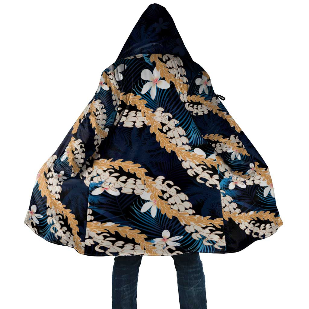 Puakenikeni Maile Lei Cloak Frangipani Blue Tropical Leaves