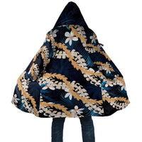 Puakenikeni Maile Lei Cloak Frangipani Blue Tropical Leaves