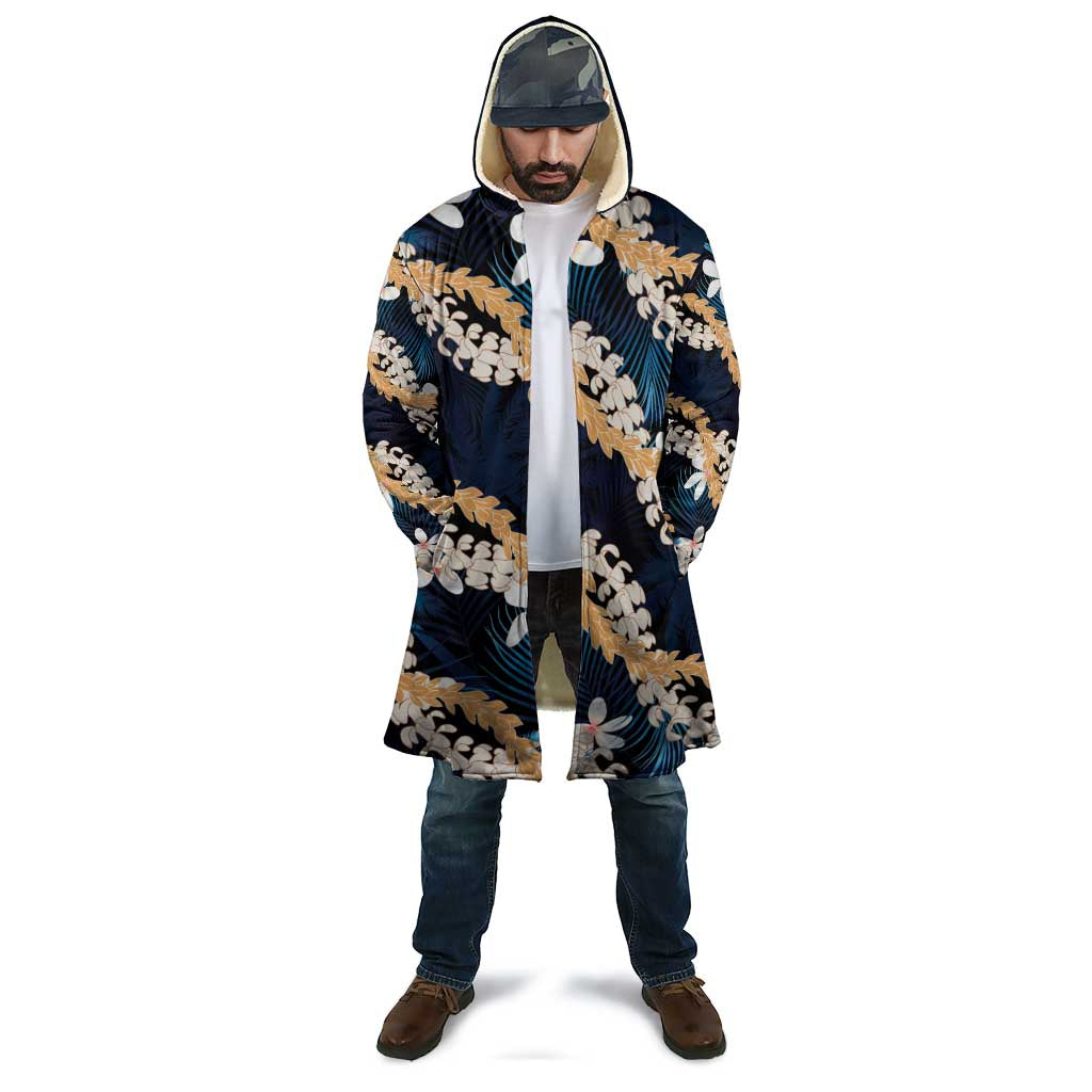 Puakenikeni Maile Lei Cloak Frangipani Blue Tropical Leaves