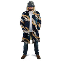 Puakenikeni Maile Lei Cloak Frangipani Blue Tropical Leaves