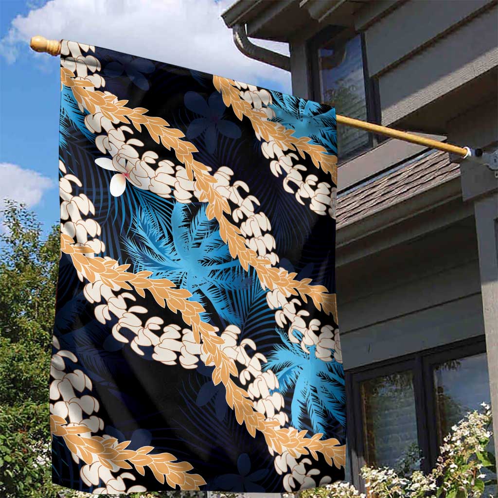Puakenikeni Maile Lei Garden Flag Frangipani Blue Tropical Leaves