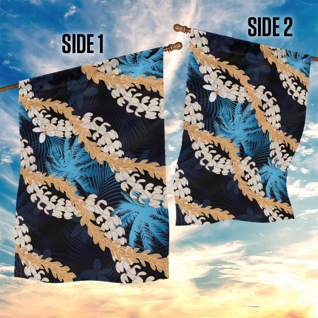 Puakenikeni Maile Lei Garden Flag Frangipani Blue Tropical Leaves