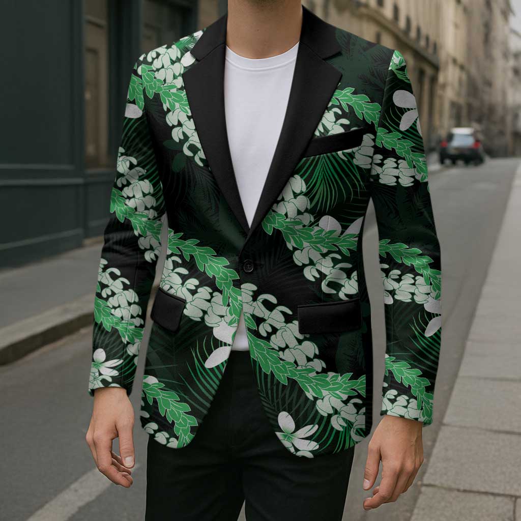 Puakenikeni Maile Lei Blazer Frangipani Green Tropical Leaves