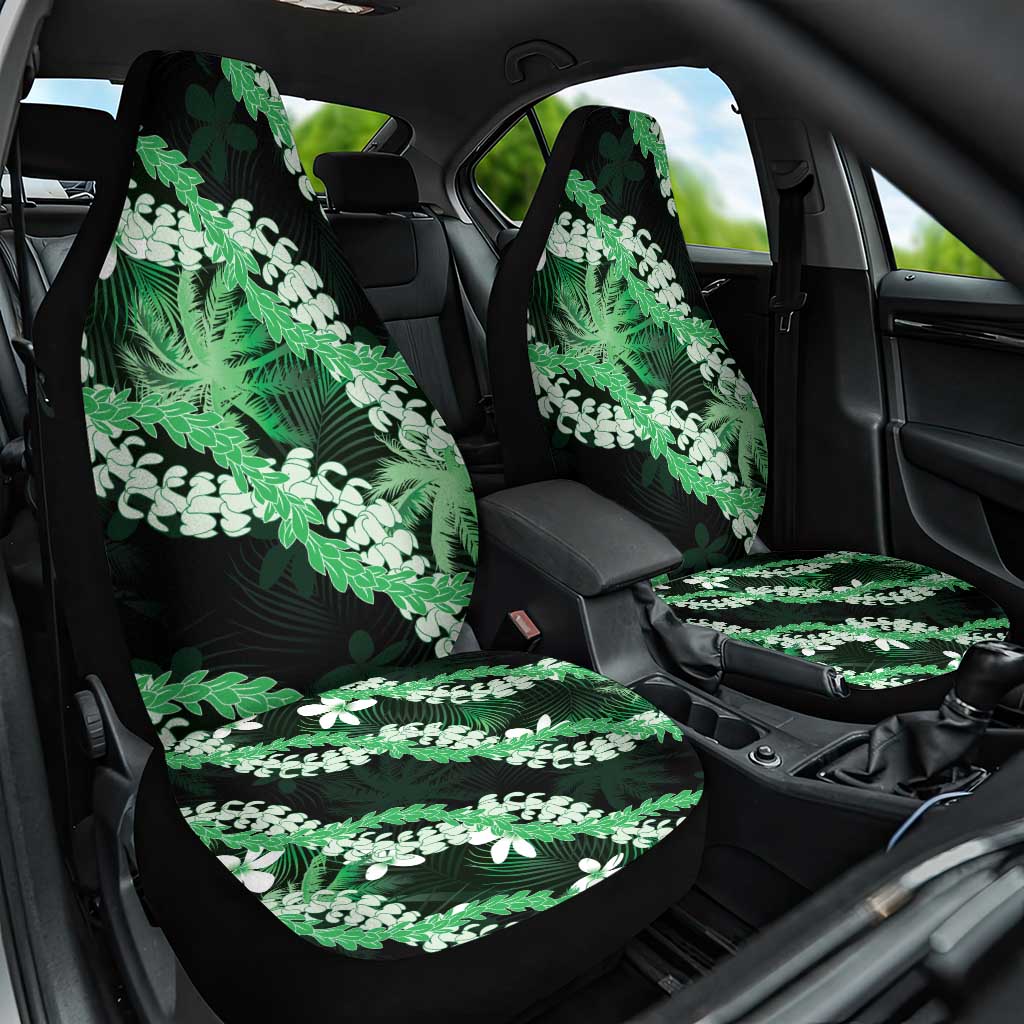 Puakenikeni Maile Lei Car Seat Cover Frangipani Green Tropical Leaves LT01 One Size Green - Polynesian Pride