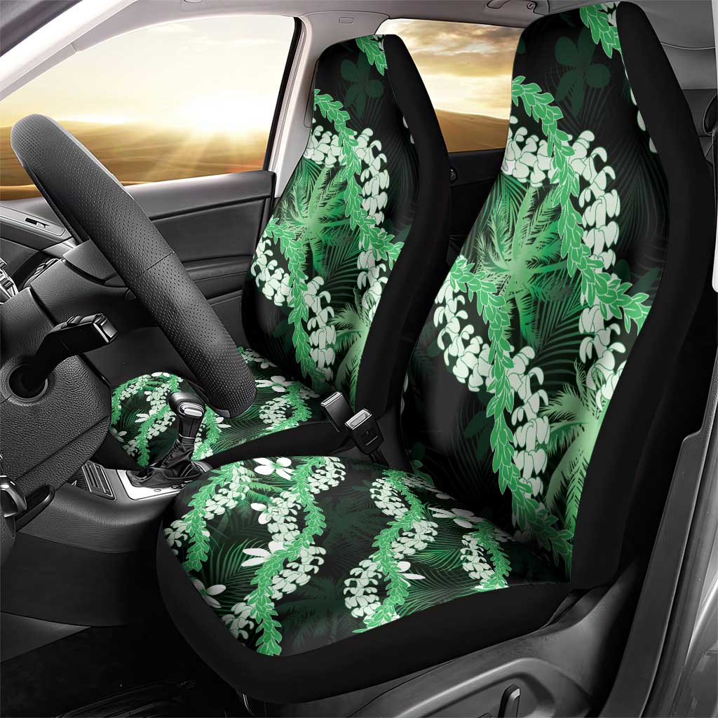 Puakenikeni Maile Lei Car Seat Cover Frangipani Green Tropical Leaves LT01 - Polynesian Pride
