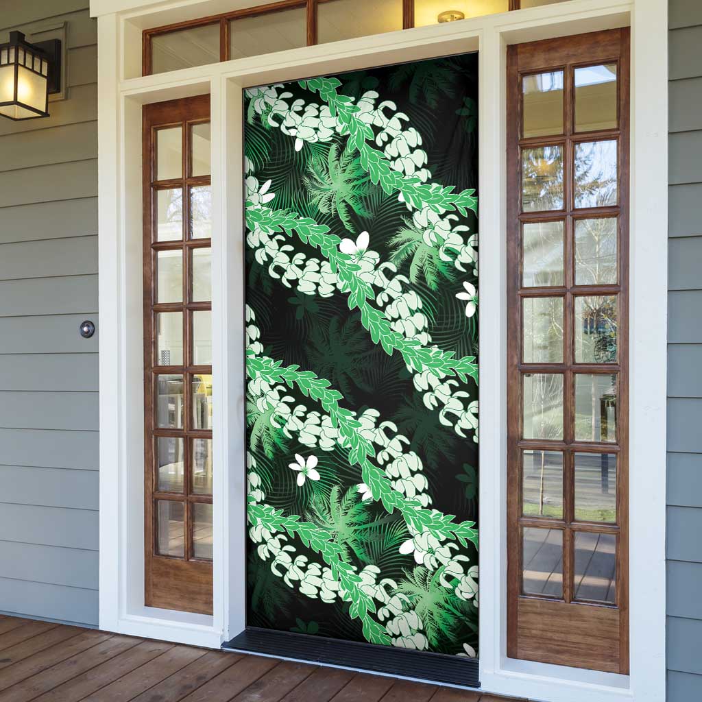 Puakenikeni Maile Lei Door Cover Frangipani Green Tropical Leaves LT01 - Polynesian Pride