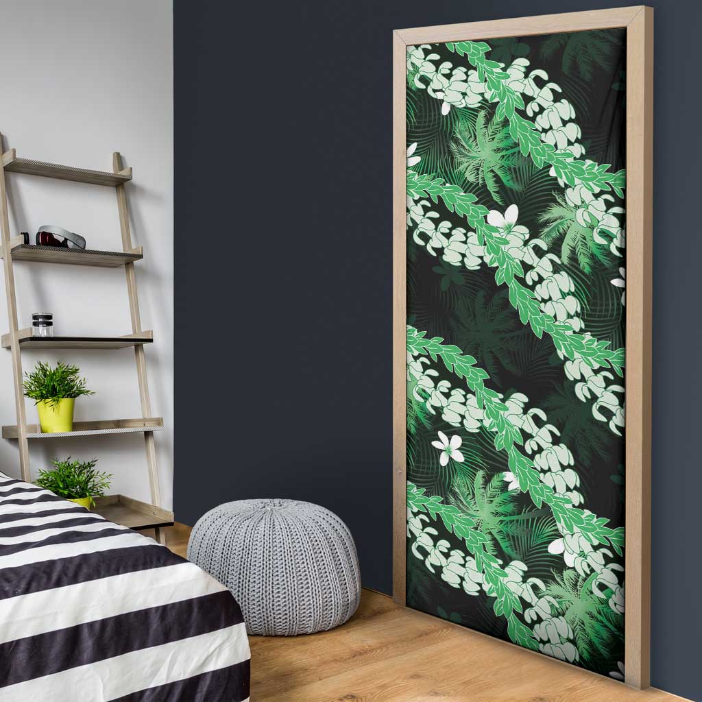 Puakenikeni Maile Lei Door Cover Frangipani Green Tropical Leaves LT01 - Polynesian Pride