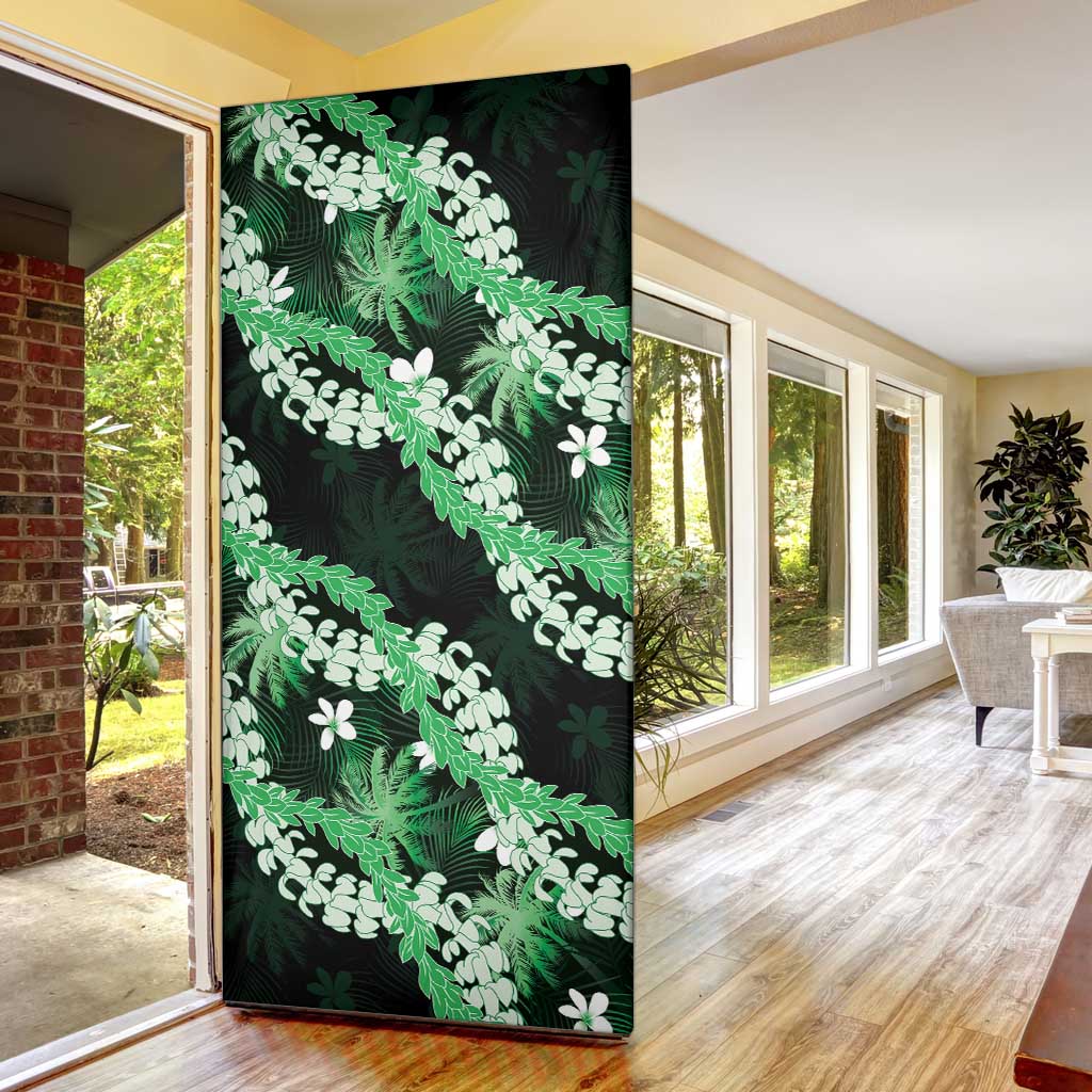 Puakenikeni Maile Lei Door Cover Frangipani Green Tropical Leaves LT01 - Polynesian Pride