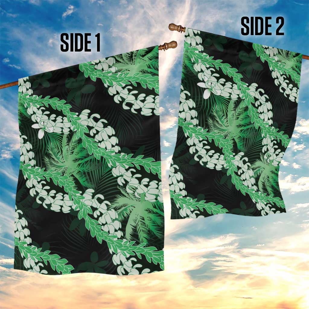 Puakenikeni Maile Lei Garden Flag Frangipani Green Tropical Leaves