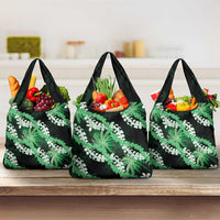 Puakenikeni Maile Lei Grocery Bag Frangipani Green Tropical Leaves