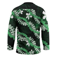 Puakenikeni Maile Lei Hockey Jersey Frangipani Green Tropical Leaves LT01 - Polynesian Pride