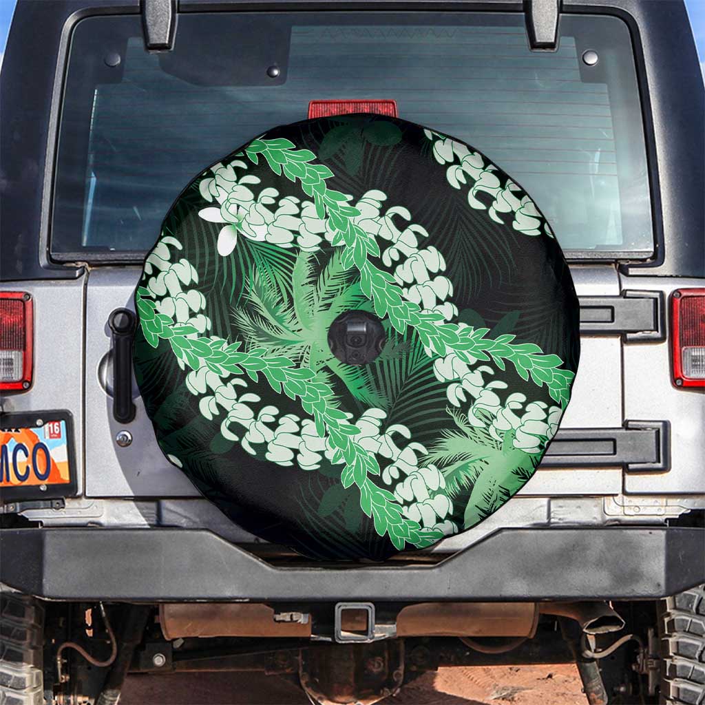 Puakenikeni Maile Lei Spare Tire Cover Frangipani Green Tropical Leaves LT01 Green - Polynesian Pride