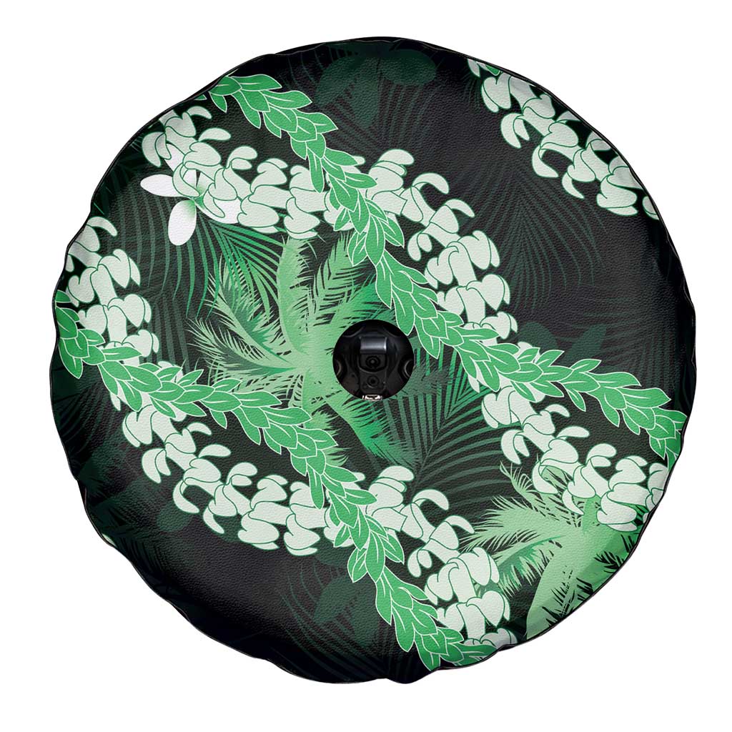 Puakenikeni Maile Lei Spare Tire Cover Frangipani Green Tropical Leaves LT01 - Polynesian Pride