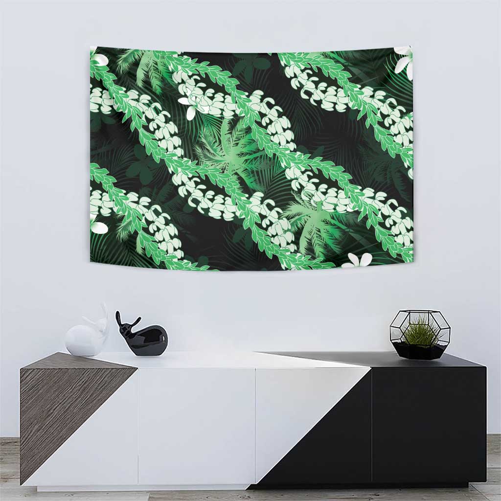 Puakenikeni Maile Lei Tapestry Frangipani Green Tropical Leaves LT01 - Polynesian Pride