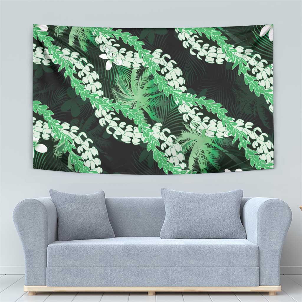 Puakenikeni Maile Lei Tapestry Frangipani Green Tropical Leaves LT01 - Polynesian Pride