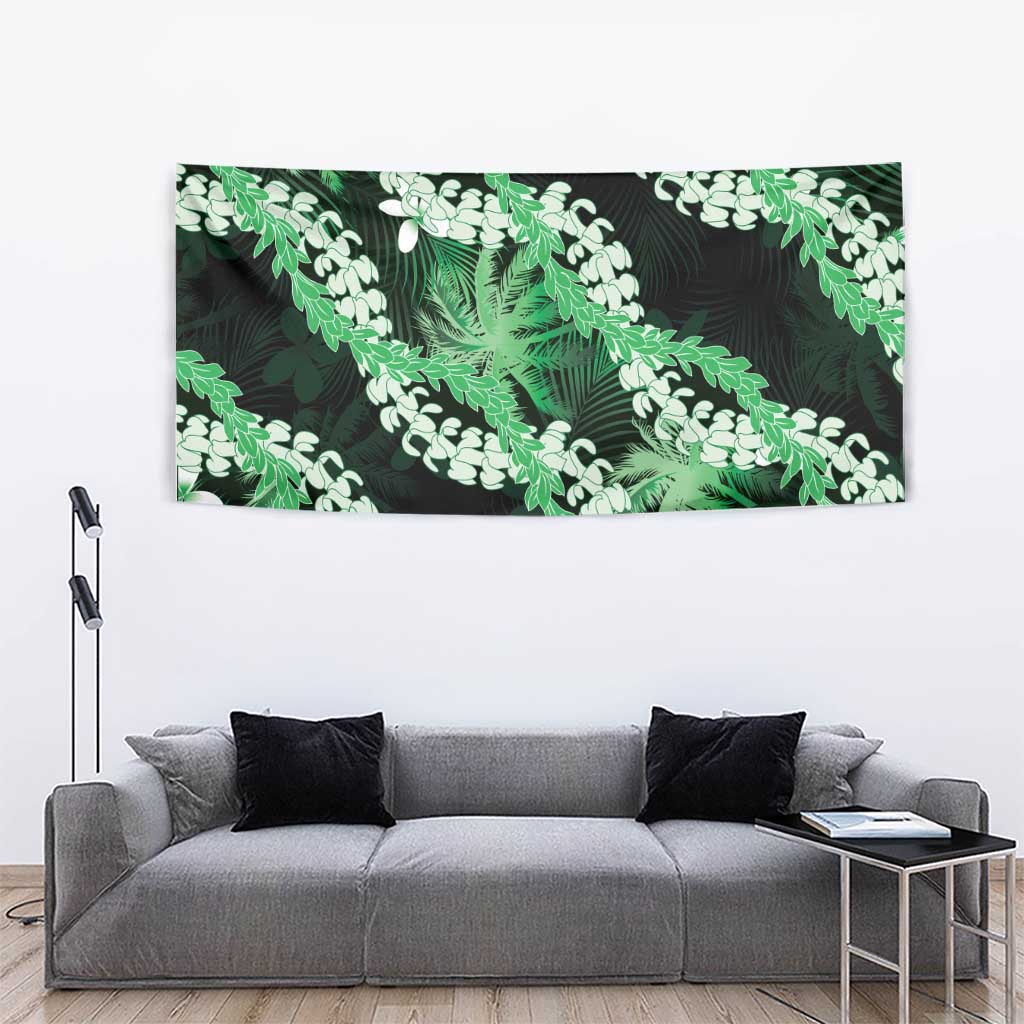 Puakenikeni Maile Lei Tapestry Frangipani Green Tropical Leaves LT01 - Polynesian Pride