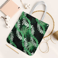 Puakenikeni Maile Lei Tote Bag Frangipani Green Tropical Leaves