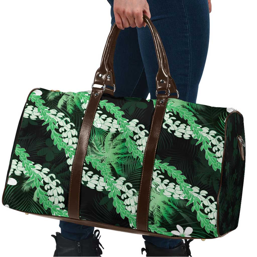 Puakenikeni Maile Lei Travel Bag Frangipani Green Tropical Leaves LT01 - Polynesian Pride