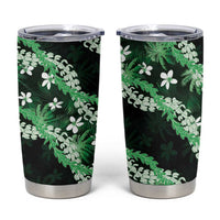 Puakenikeni Maile Lei Tumbler Cup Frangipani Green Tropical Leaves LT01 Green - Polynesian Pride