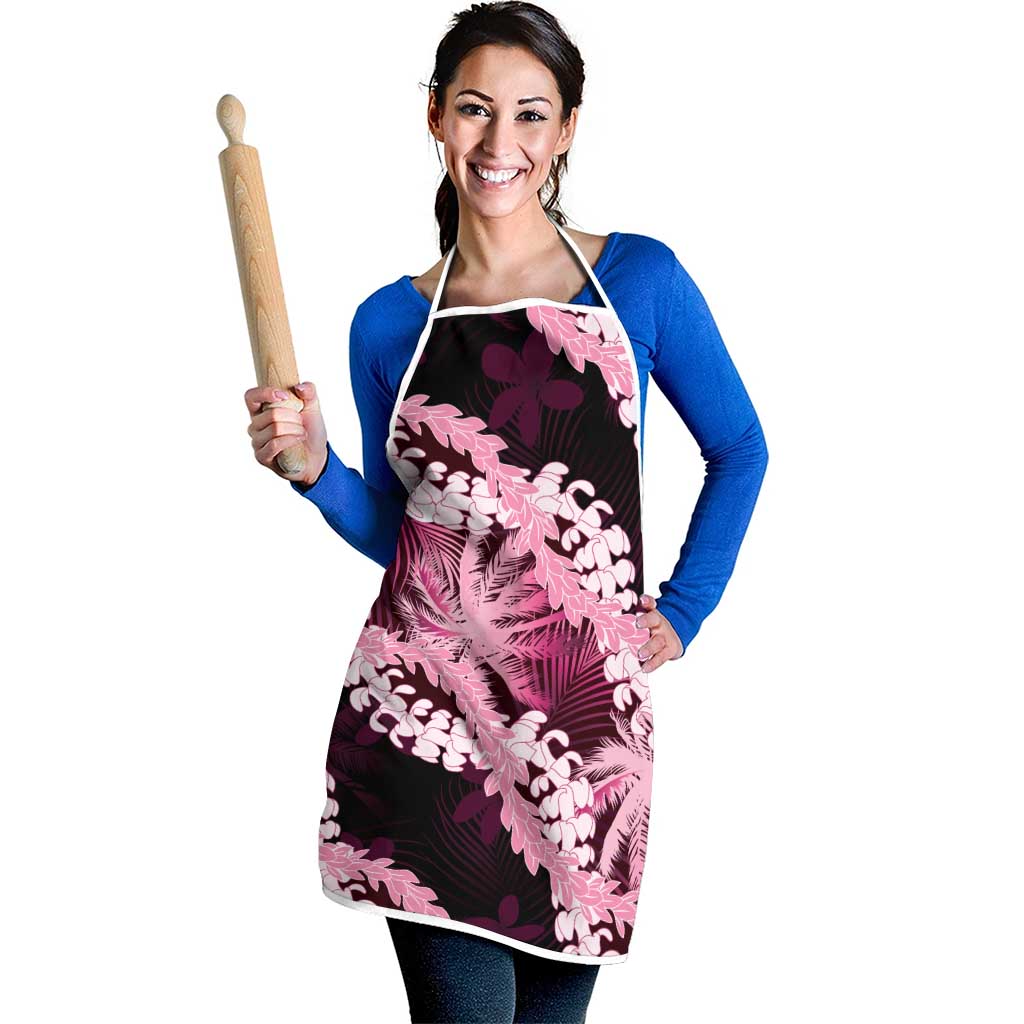 Puakenikeni Maile Lei Apron Frangipani Pink Tropical Leaves