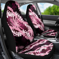 Puakenikeni Maile Lei Car Seat Cover Frangipani Pink Tropical Leaves LT01 - Polynesian Pride