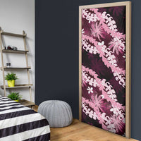 Puakenikeni Maile Lei Door Cover Frangipani Pink Tropical Leaves LT01 - Polynesian Pride