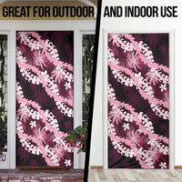 Puakenikeni Maile Lei Door Cover Frangipani Pink Tropical Leaves LT01 - Polynesian Pride