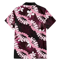 Puakenikeni Maile Lei Family Matching Summer Maxi Dress and Hawaiian Shirt Frangipani Pink Tropical Leaves LT01 - Polynesian Pride