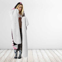 Puakenikeni Maile Lei Hooded Blanket Frangipani Pink Tropical Leaves
