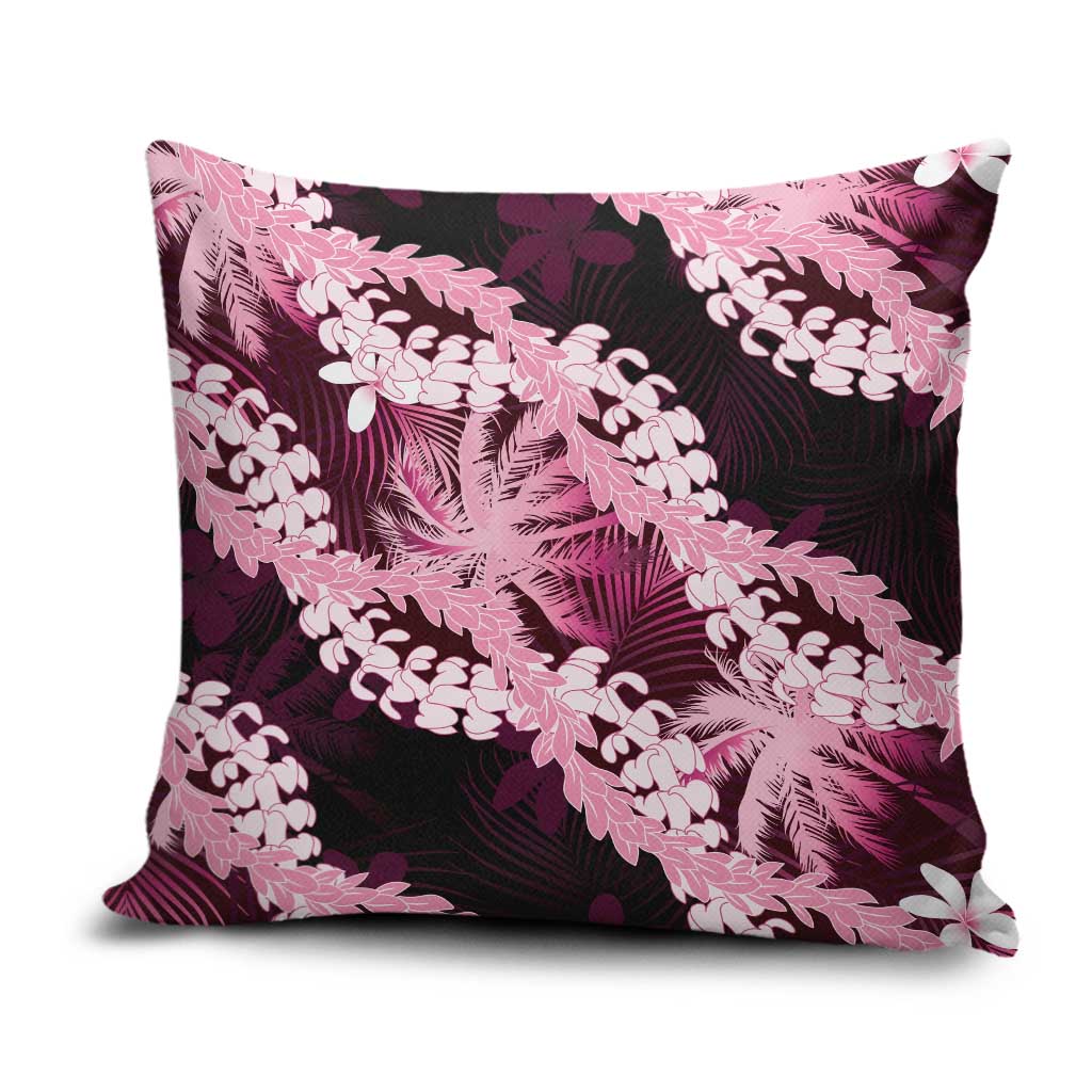 Puakenikeni Maile Lei Pillow Cover Frangipani Pink Tropical Leaves LT01 Pink - Polynesian Pride