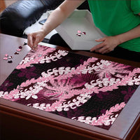 Puakenikeni Maile Lei Puzzle Frangipani Pink Tropical Leaves