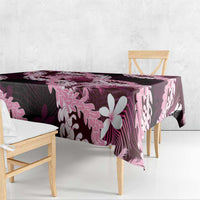 Puakenikeni Maile Lei Tablecloth Frangipani Pink Tropical Leaves