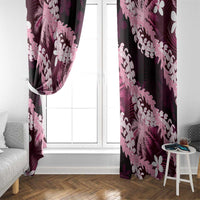 Puakenikeni Maile Lei Window Curtain Frangipani Pink Tropical Leaves LT01 - Polynesian Pride