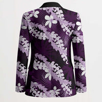 Puakenikeni Maile Lei Blazer Frangipani Purple Tropical Leaves LT01 - Polynesian Pride