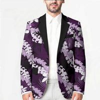 Puakenikeni Maile Lei Blazer Frangipani Purple Tropical Leaves LT01 - Polynesian Pride