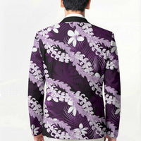 Puakenikeni Maile Lei Blazer Frangipani Purple Tropical Leaves LT01 - Polynesian Pride