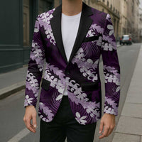 Puakenikeni Maile Lei Blazer Frangipani Purple Tropical Leaves LT01 - Polynesian Pride