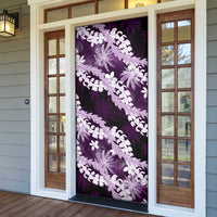 Puakenikeni Maile Lei Door Cover Frangipani Purple Tropical Leaves LT01 - Polynesian Pride