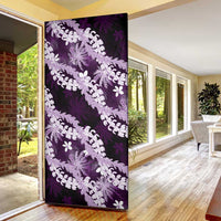 Puakenikeni Maile Lei Door Cover Frangipani Purple Tropical Leaves LT01 - Polynesian Pride